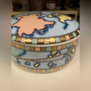 Tiffany & Co. bone china trinket box world map